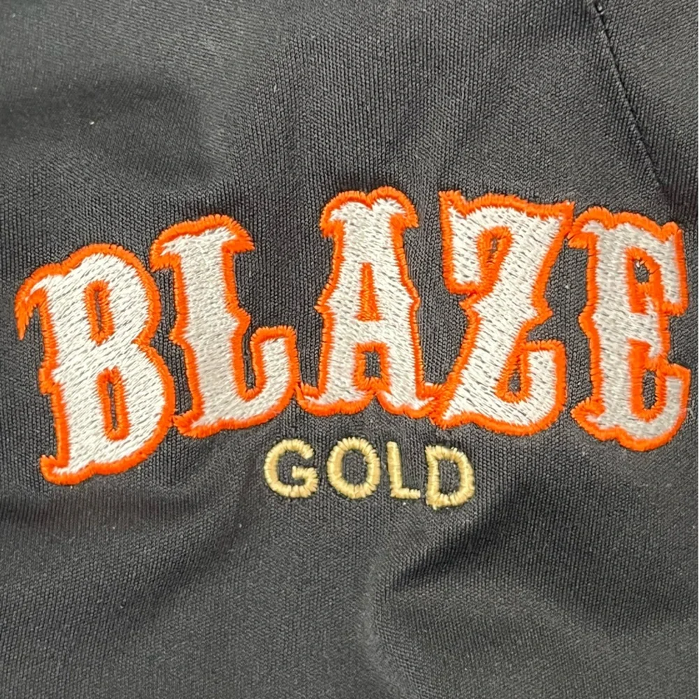 Nike Windproof Jacket Women L Black Texas Blaze Softball Plaid Lining Hood